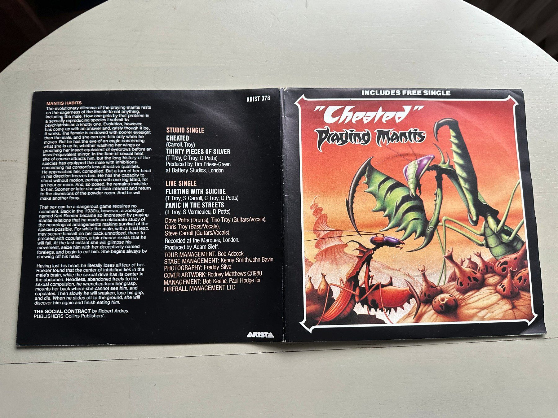 Dischi in vinile: PRAYING MANTIS rare Single Cheated 2 Single Set Kult Top – Usato da Basel venduto da Partridge