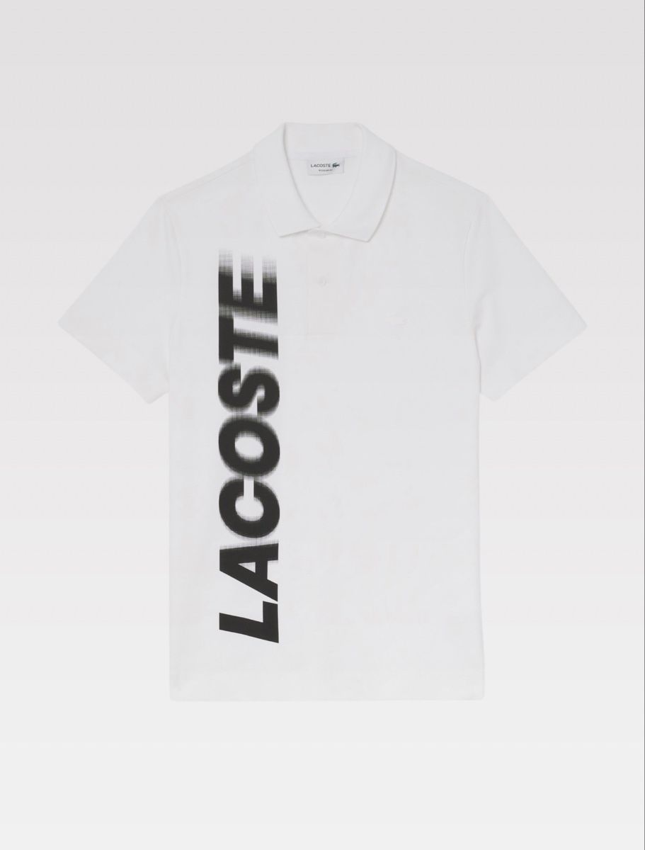 Lacoste Magliette Polo: Polo Lacoste Print Wihte – Nuovo e nell'imballaggio originale da Biel/Bienne venduto da Akwawini