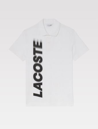 Polo Lacoste Print Wihte