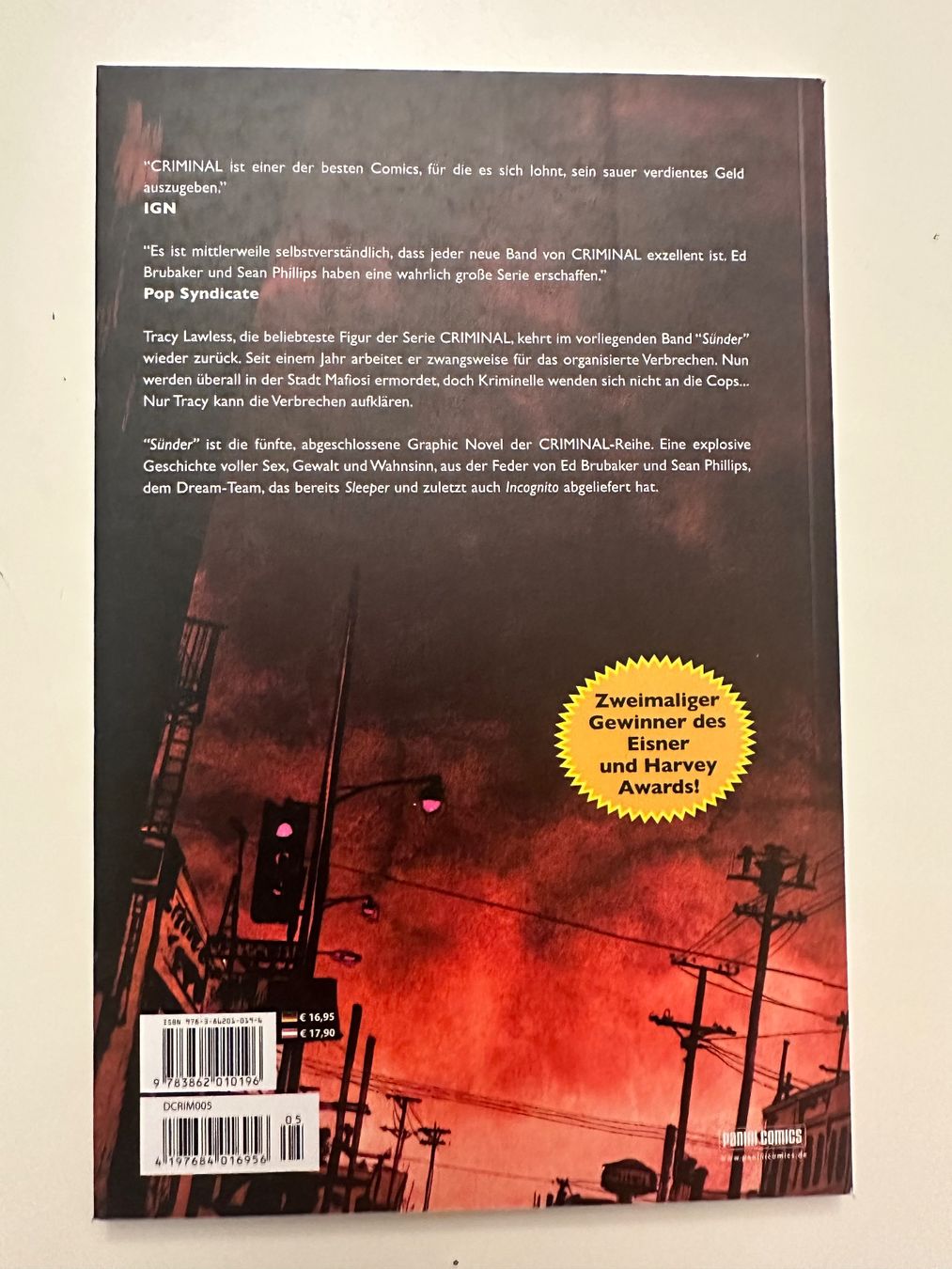 BD: CRIMINAL 5 - SÜNDER - BRUBAKER - PHILLIPS - PANINI COMICS – Neuf (Voir description) à Münsingen par Ganjam 2