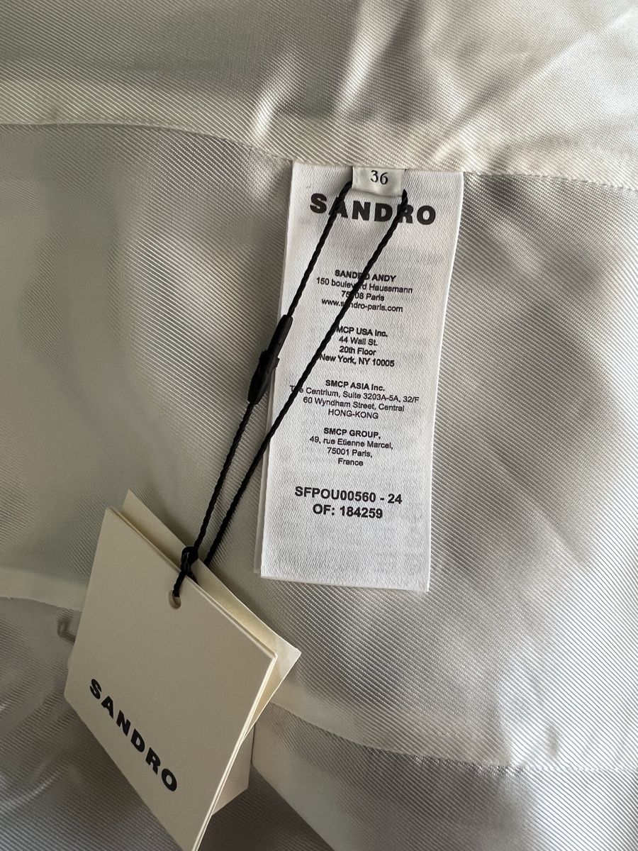 Sandro Manteaux: Sandro Brushed Wool-Blend Twill Coat – Neuf (Voir description) à Oftringen par bashikra 6