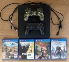 PS4 Slim 1TB inkl. 2 Controller, 4 Spiele & Zubehör