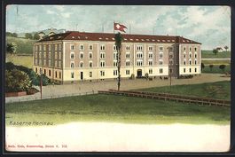 AK Herisau, Ansicht der Kaserne, 1907