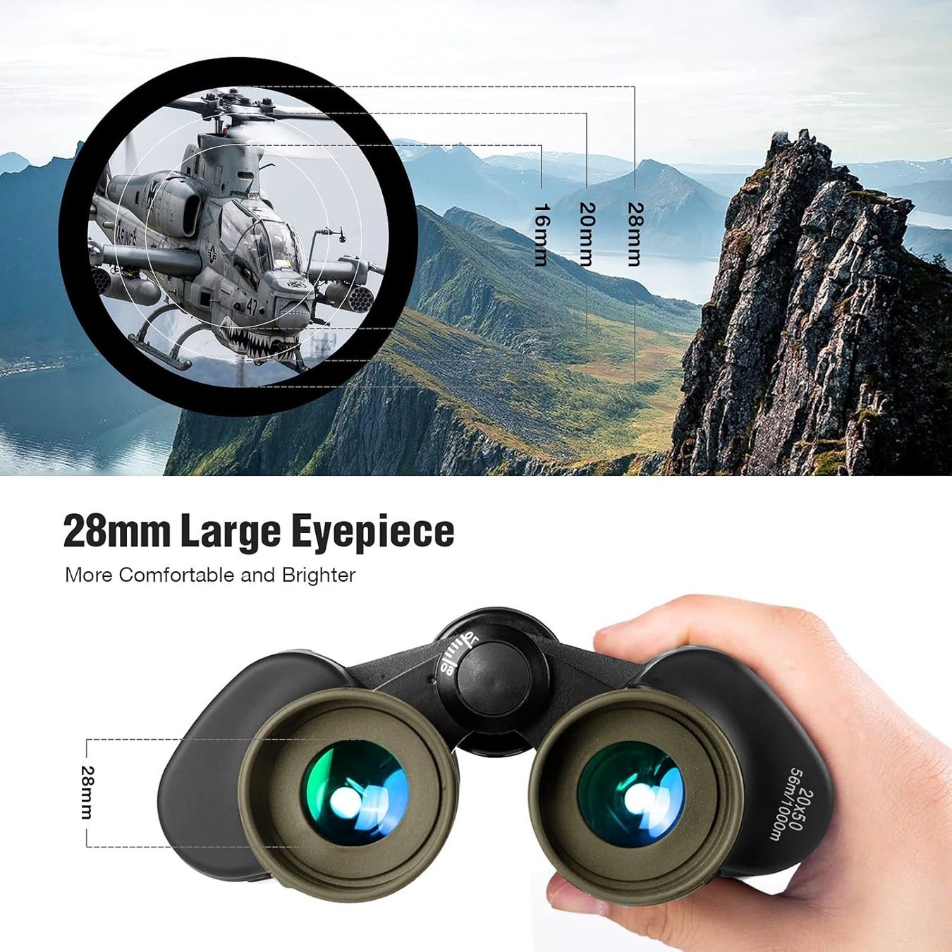 Binocoli: Fernglas 20x50 mit Adapter scharfes Bild Outdoor – Nuovo e nell'imballaggio originale da Hundwil venduto da pak_b5sl 2