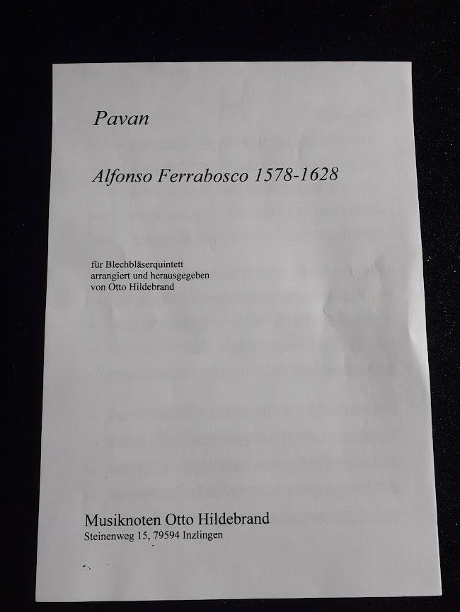 Strumenti musicali: Pavan für Blechbläserquintett – Nuovo (secondo la descrizione) da Riehen venduto da magnumnoeldi