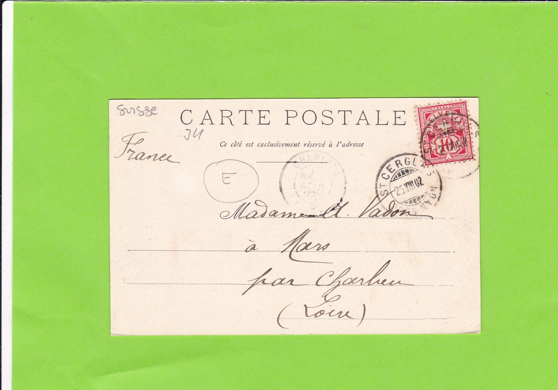Cartoline postali: Saint-Cergues – Usato da St. Peterzell venduto da neckertal 1