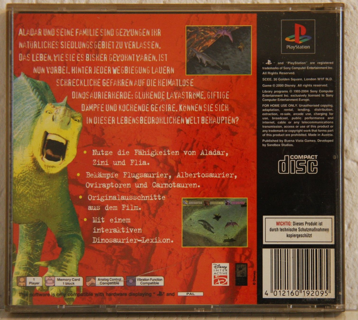 Giochi: PS1 Disneys Dinosaurier – Usato da Fisibach venduto da Retrogames24 1