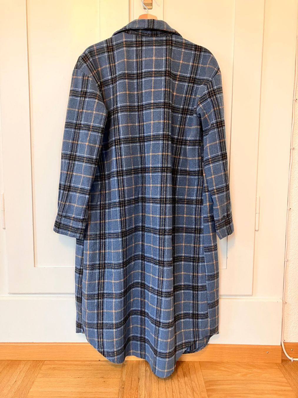 Shein Camicette: Langes, warmes Hemdkleid, Gr. S, blau kariert – Usato da St.Gallen venduto da michel_simone 1