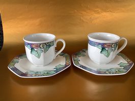 Villeroy&Boch/ 2 Kaffeetassen mit Unterteller /  PASADENA