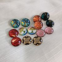 7 Paare = 14 Stk bunte Buttons, Glas-Cabochons, DIY, 10 mm