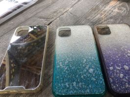 3 iPhone Hüllen Glitzer Transparent Bumper Schutzhülle Set