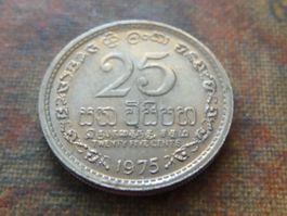 SRI LANKA  25 cents  1975