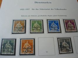 Set Helvetia mit Schwert Überdruck SdN, o, glatte Gummier
