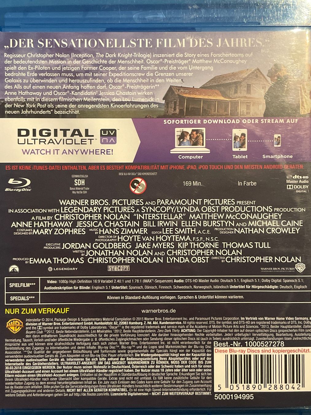 Tutti i DVDs: Interstellar  (2014) – Usato da Waldenburg venduto da Gonzo8 1