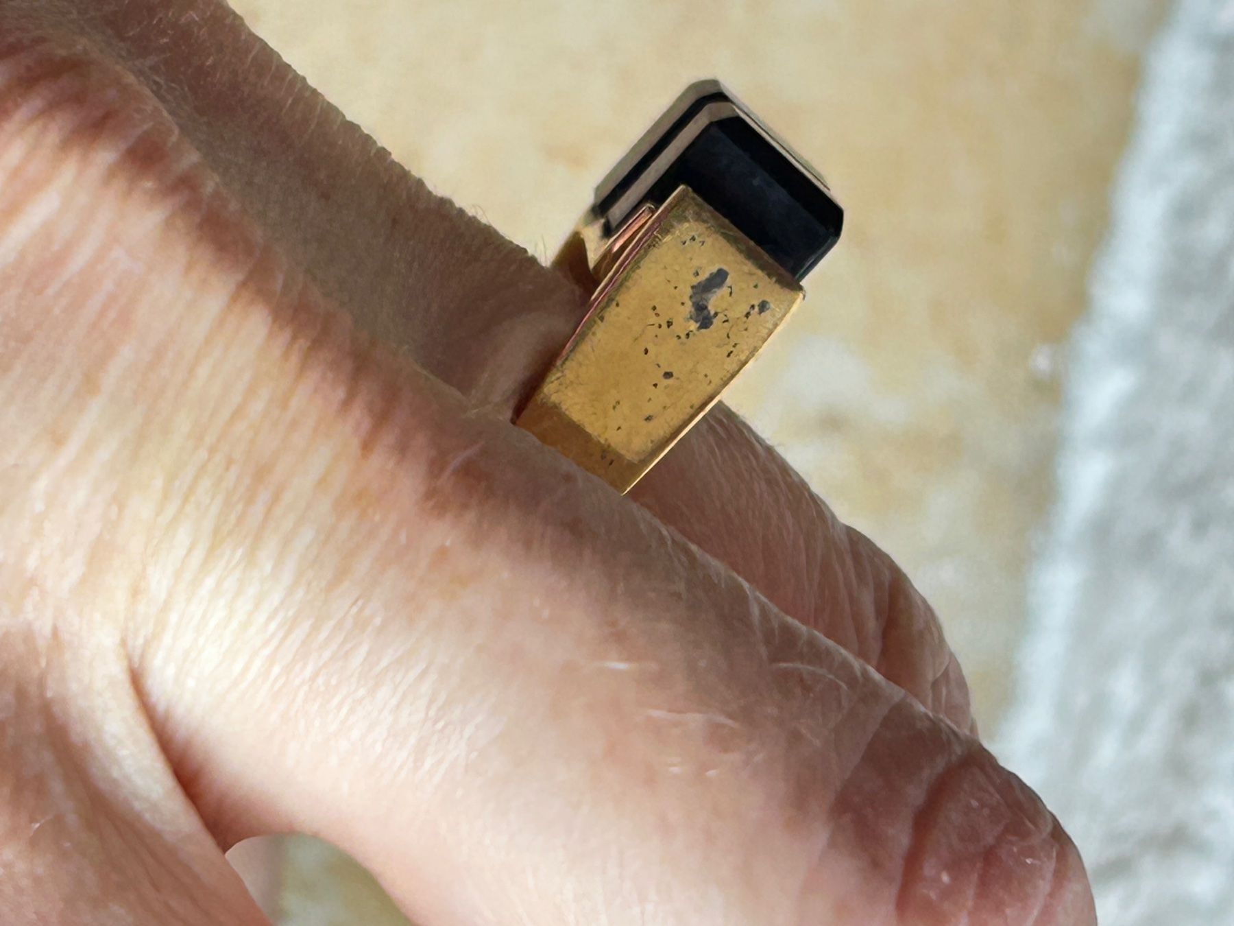 Anelli: Vintage Ring mit Onyx Steinen (Grösse 56) – Usato da Dittingen venduto da Bellevista 4