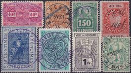 1860-1940, 1327 STEMPELMARKEN in einem Album. Günstig!