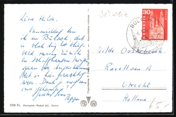 Cartoline postali: Bülach, Totalansicht mit Kirche, Luftau – Usato da Berlin venduto da bartko-reher 1