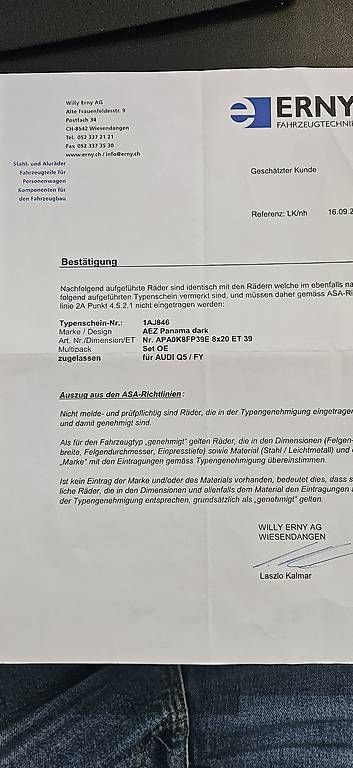 Continental Pneumatici & Ruote complete: Winterradsatz Audi SQ5/Q5 – Usato da Mels venduto da Gipfel22 4