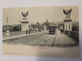 Ansichtskarte Basel Wettsteinbrücke mit Tram R3