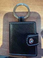 Schlüsseletui Leder Schwarz mit Ring