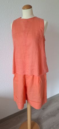 Benetton Sommer Set, Koralle Gr. XS, Neuwertig! 100% Leinen