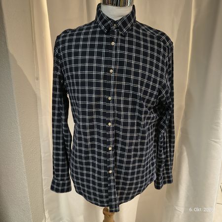 Herren Hemd Esprit kariert Slim Fit blau Grösse XL
