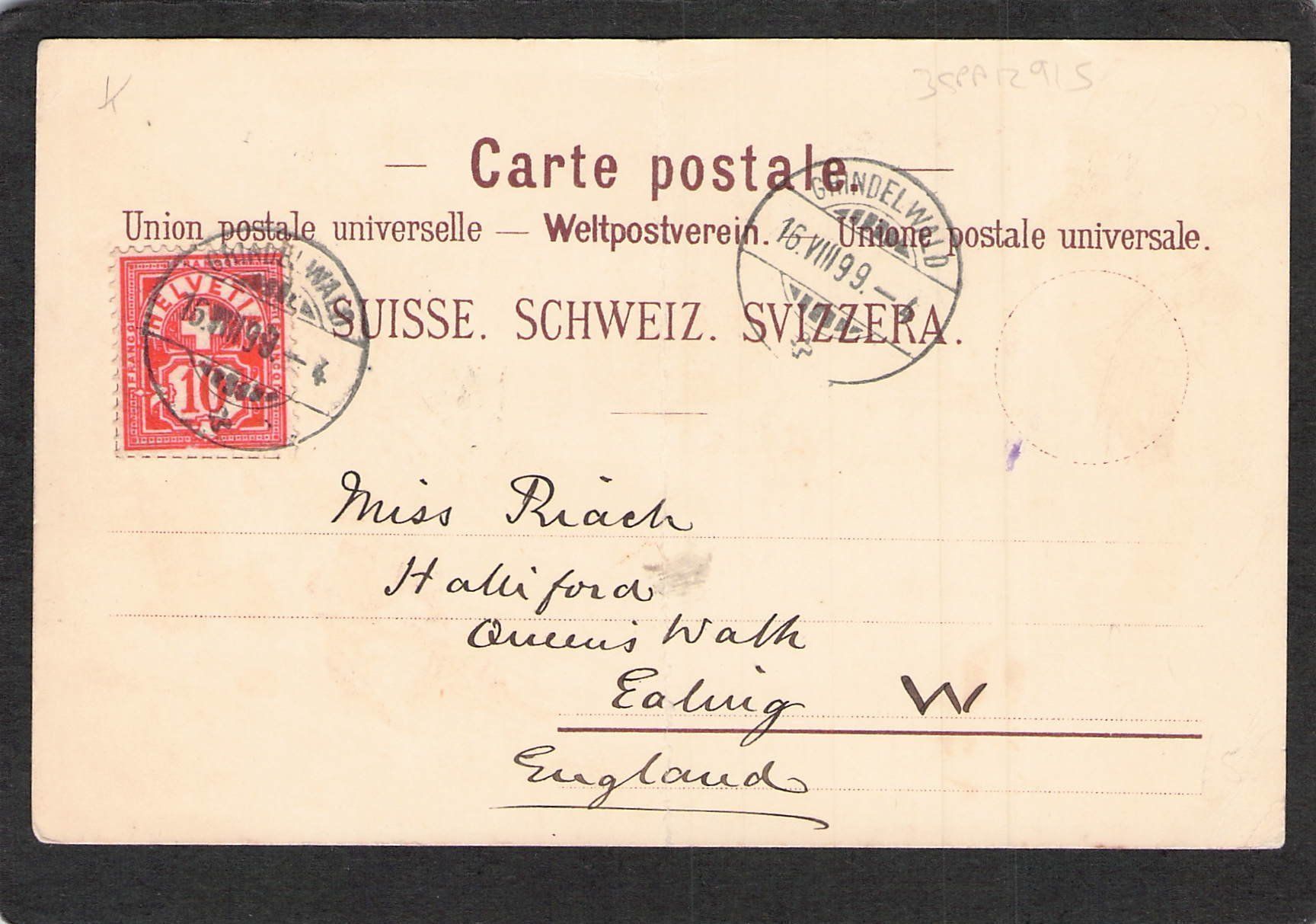 Cartoline postali: ^Gruss aus Grindelwald , gel. 1899 – Difettoso da Reichenburg venduto da Pipo-67 1