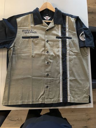 Harley-Davidson Hemd kurzarm beige schwarz Grösse XL