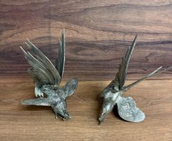 Zwei Zinnfiguren /  Paar Vintage Kampfhahne