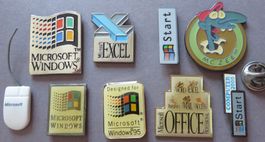 PIN SET VON 9 PINS COMPUTER, MICROSOFT, WINDOWS, MAUS