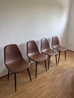4 Esszimmerstühle in Braun/Cognac – Kunstleder
