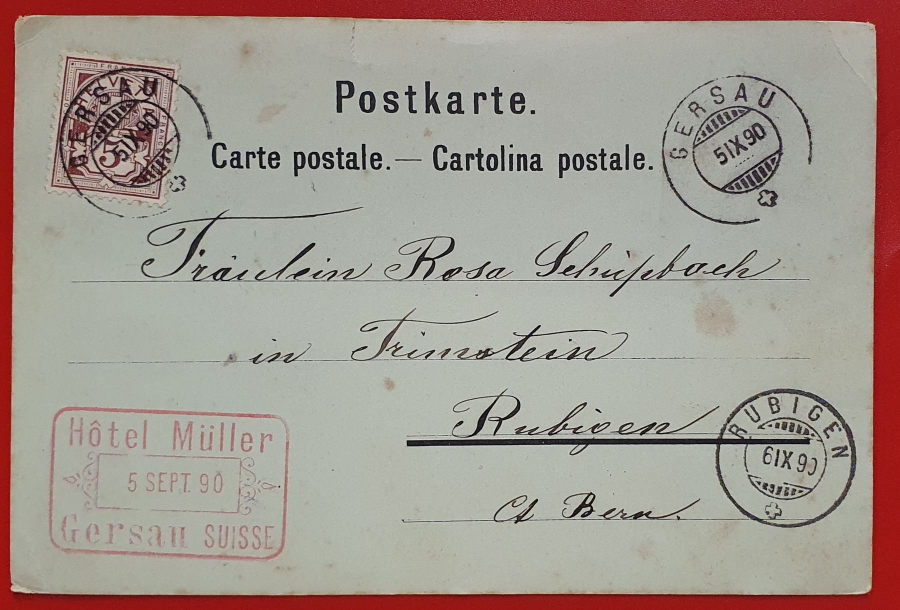 Cartes postales: Gersau 1890 - Hotel Pension Müller – D'occasion à Kreuzlingen par Rschweiz1 1