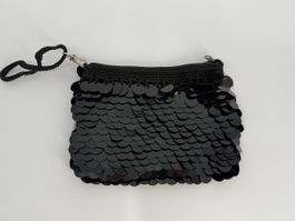 Clutch/ Tasche schwarz mit Pailletten 