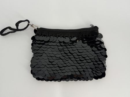 Clutch/ Tasche schwarz mit Pailletten 