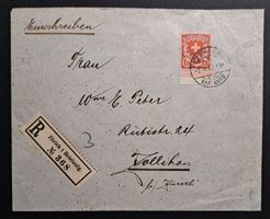 Plattenfehler HFLVETIA 164.Pf auf top R Brief
