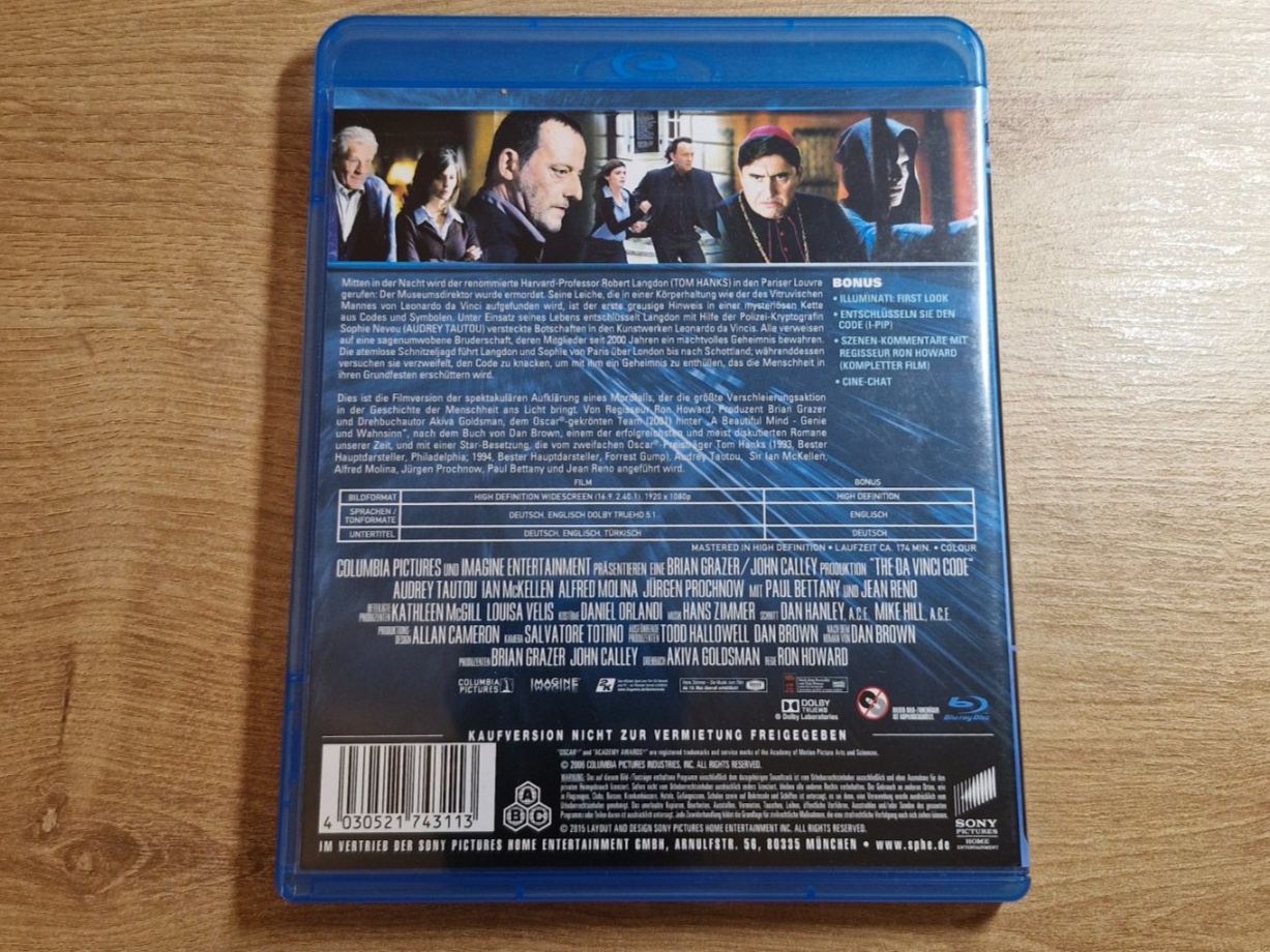 Tutti i DVDs: The Da Vinci Code - Sakrileg (2006) Bluray – Usato da Pfungen venduto da Whitie 1