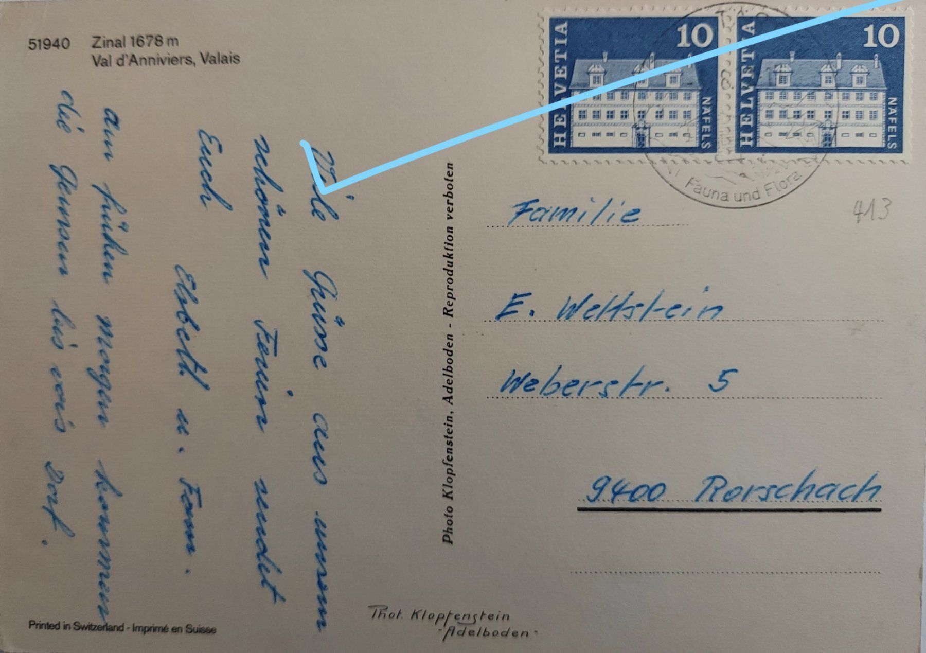 Ansichtskarten: Zinal (VS) – Gebraucht aus Lyss von rochen54 1