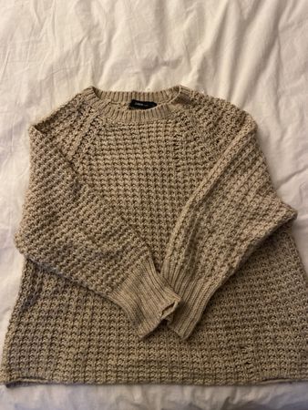 Gemütlicher ZARA Strickpullover Gr. S, beige, Herbst-Style