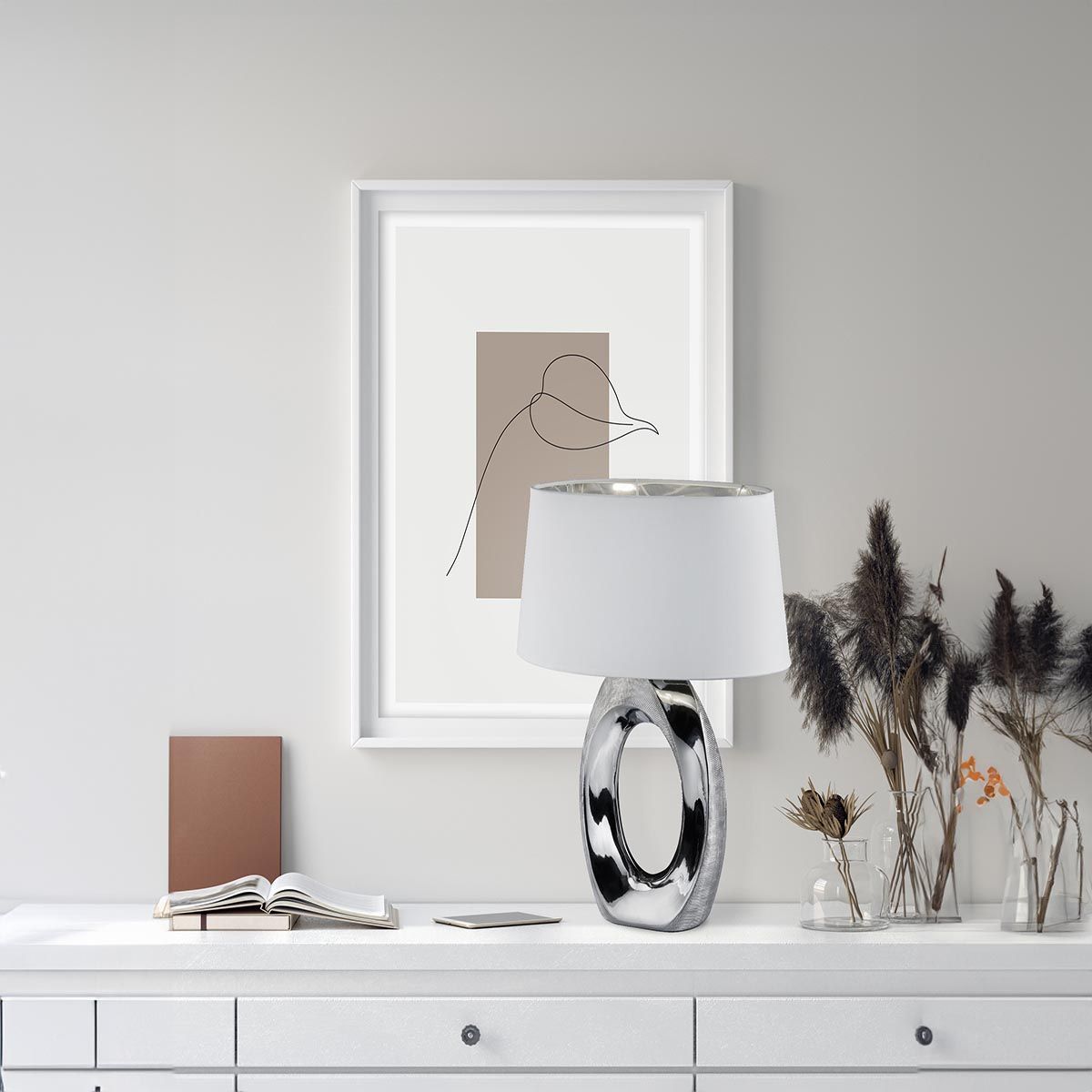 Lampade: Tischleuchte, Stoff, Keramik, 52 cm Höhe – Nuovo (secondo la descrizione) da Kreuzlingen venduto da Smart-Light 1