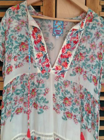Traumhaftes Hippie JOHNNY WAS Maxikleid Kleid geblümt Dress