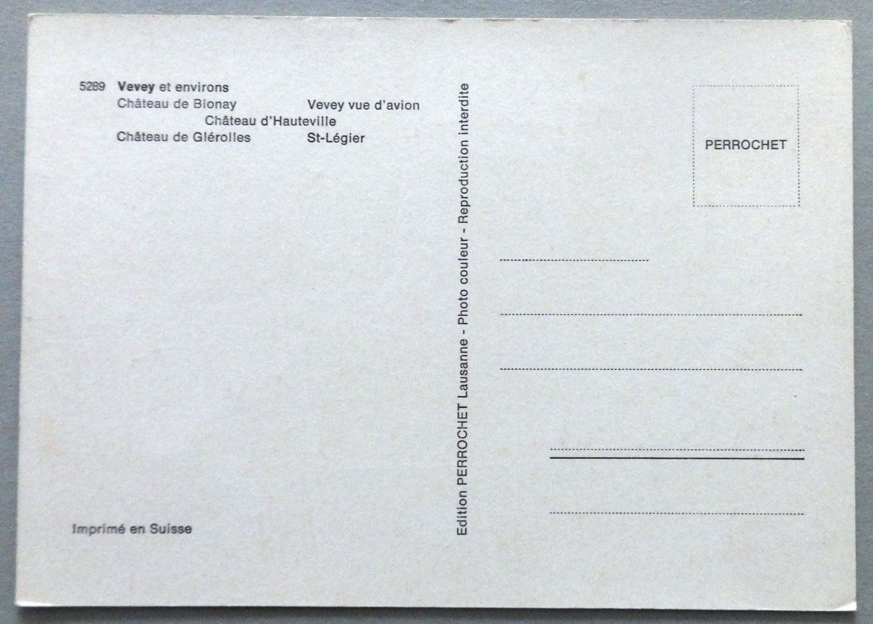 Cartoline postali: Vevey et environs – Usato da Fétigny venduto da Billy2miny 1