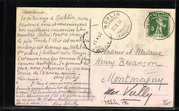 Cartoline postali: Möhlin /Aargau, Kurgarten Soolbad Sonne – Usato da Berlin venduto da bartko-reher 1