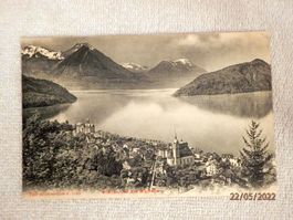 Ansichtskarte, Vitznau Rigibahn m. Blick auf See und Alpen