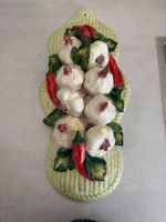 Keramik Dekoration zum Aufhängen "Knoblauch / Peperoncino"