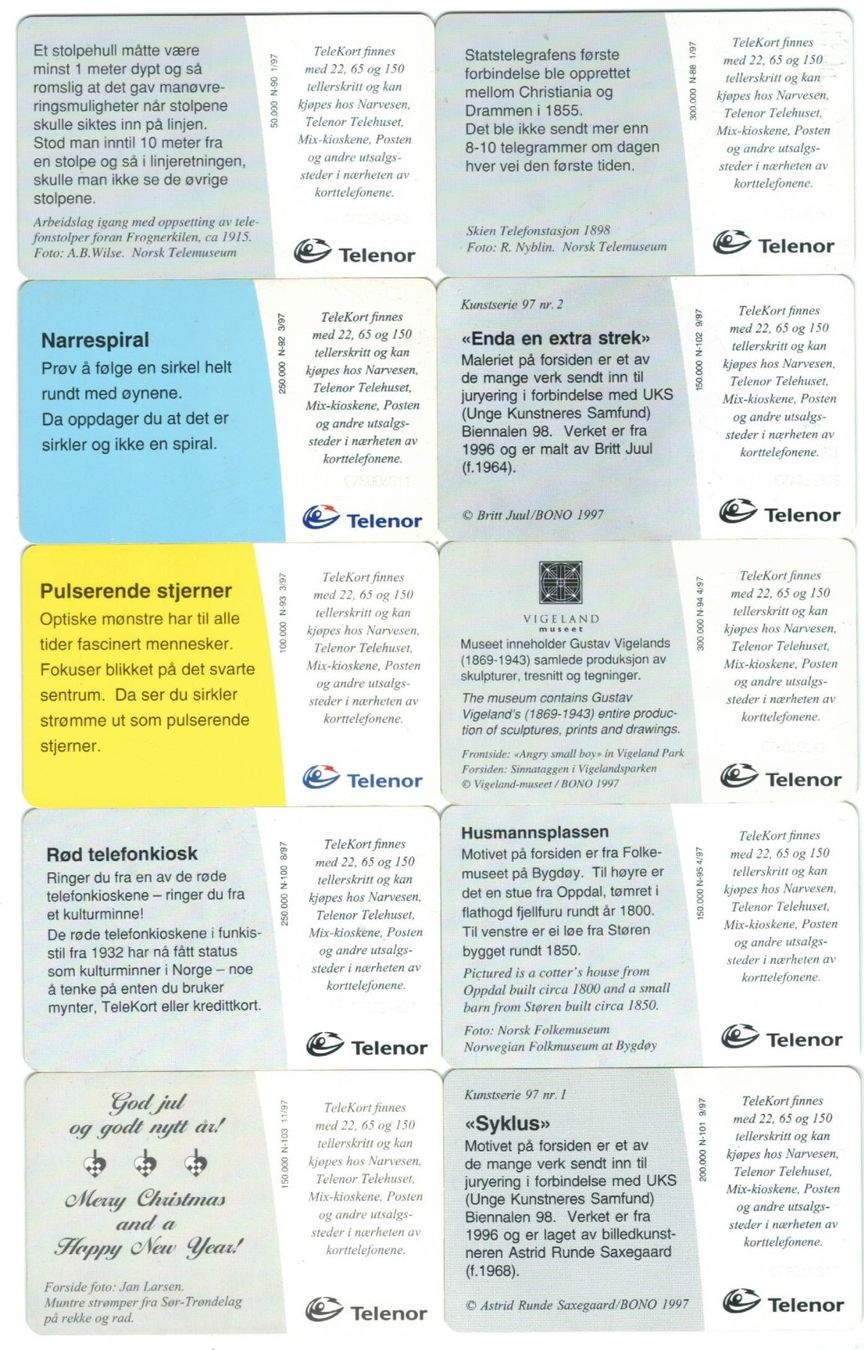 Cartes de téléphone: 10 Telefonkarten Norwegen – D'occasion à Zürich par tol_b7c7 1