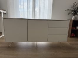 Sideboard weiss 150x40x70 cm mit Schubladen gebraucht