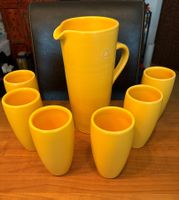 1 Krug, 6 Becher EM-Keramik von Schaedler, Liechtenstein