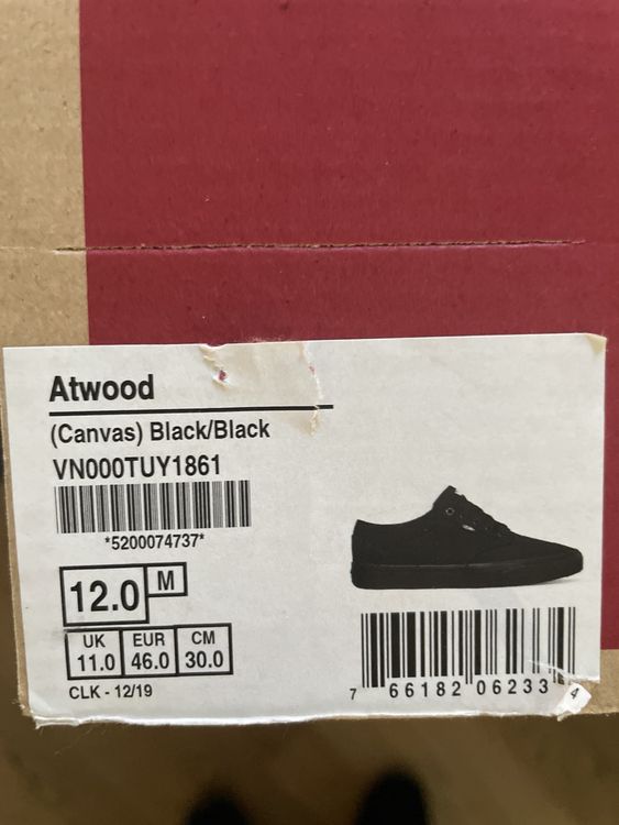 Vans Scarpe da uomo: Vans Atwood, Gr. 46, Schwarz, Top Zustand – Nuovo (secondo la descrizione) da Kehrsatz venduto da blume910 5
