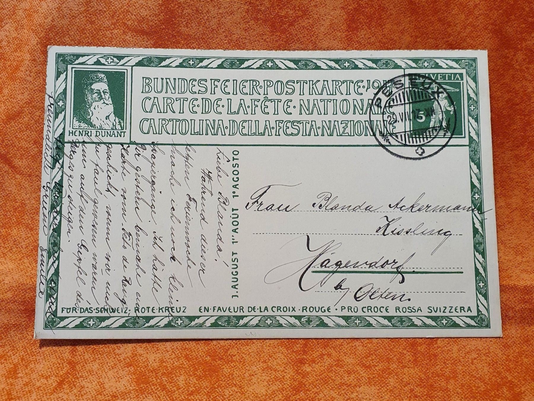 Cartoline postali: Bundesfeier Helvetia 1917 – Usato da Küttigen venduto da Melisch1000 1