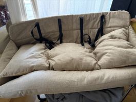 Hundeautositz beige mit Sicherheitsgurt nie benutzt 